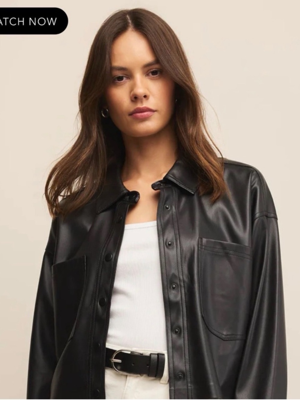 Z Supply Leather Shirt